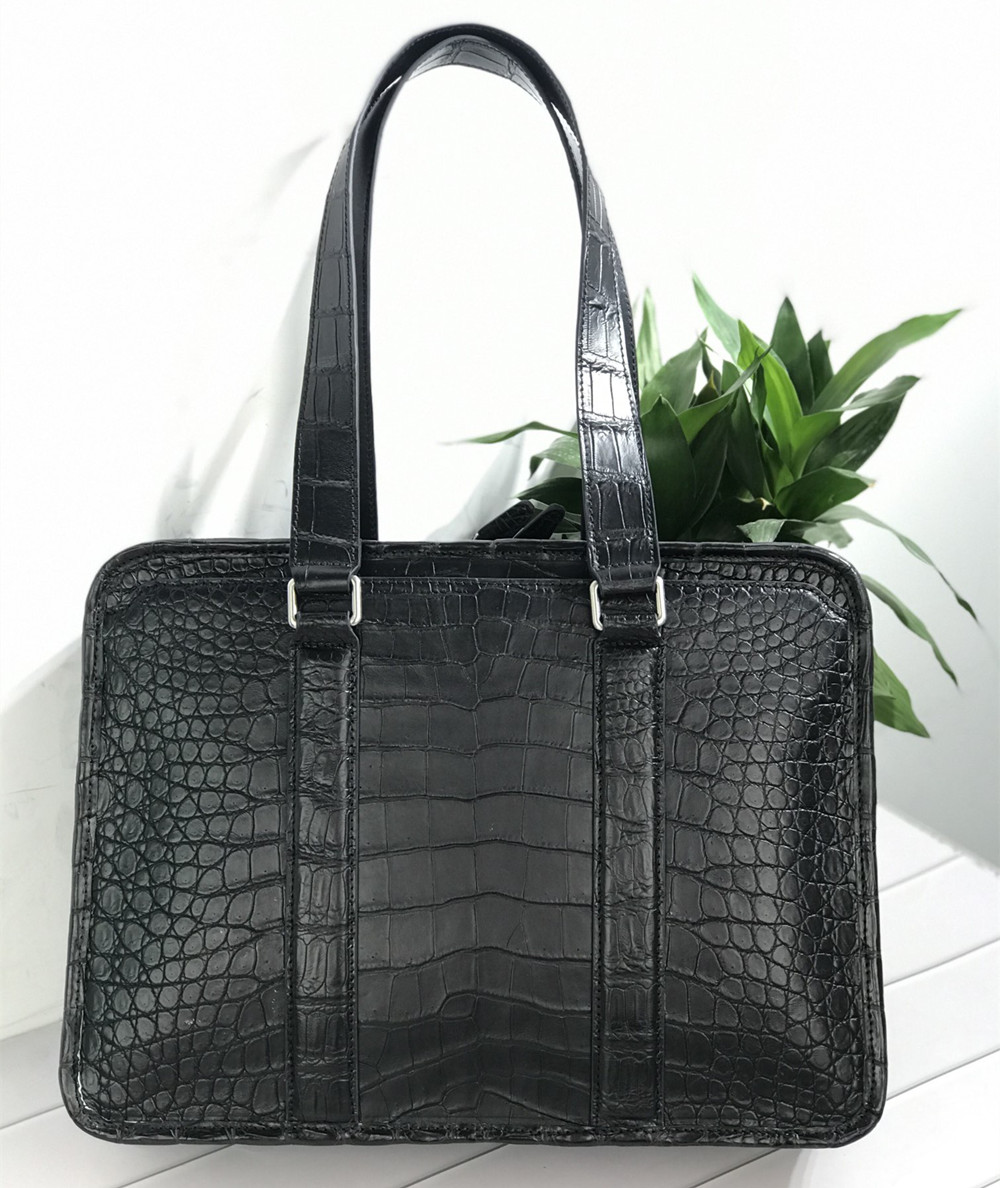 Luxury Bags Made - New Crocodile Leather Laptop Bag Real