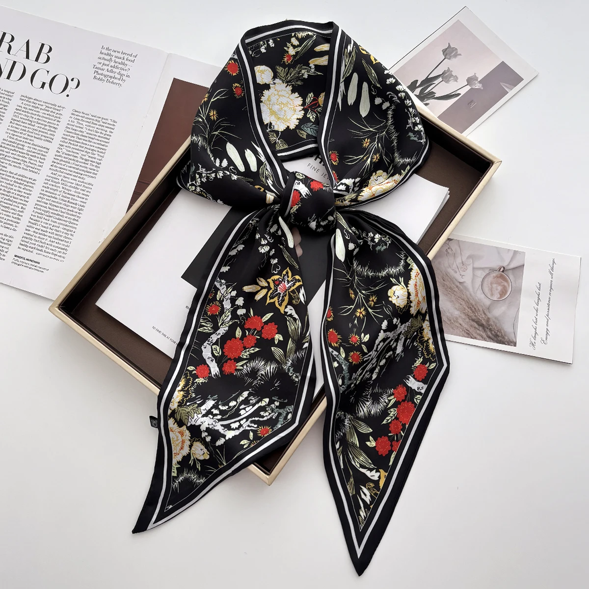Luxury Print Scarf Skinny Ribb - đánh giá và giá Luxury Bags Casual