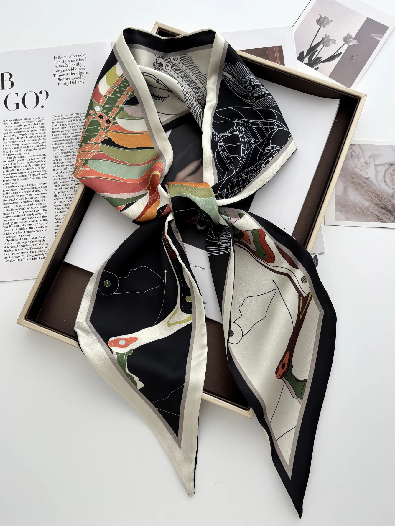 Luxury Print Scarf Skinny Ribb - đánh giá và giá Luxury Bags Casual