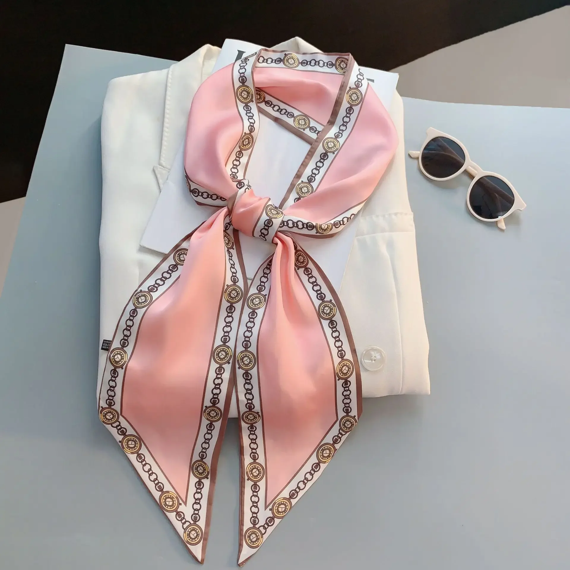 Design Print Skinny Scarf Plai - đánh giá và giá Luxury Bags Made
