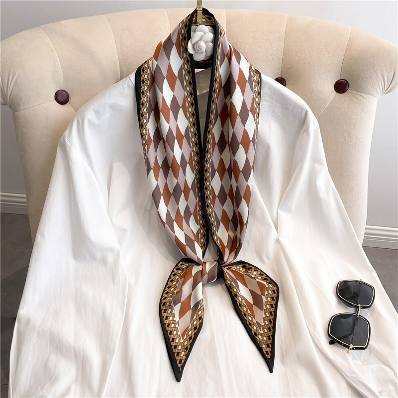 Fashion Print Long Silk Scarf  - đánh giá và giá Luxury Bags Casual