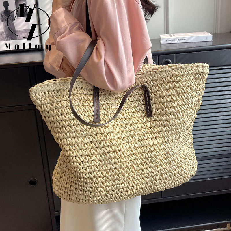Straw Woven Tote Bags Casual L - đánh giá và giá Luxury Bags Made