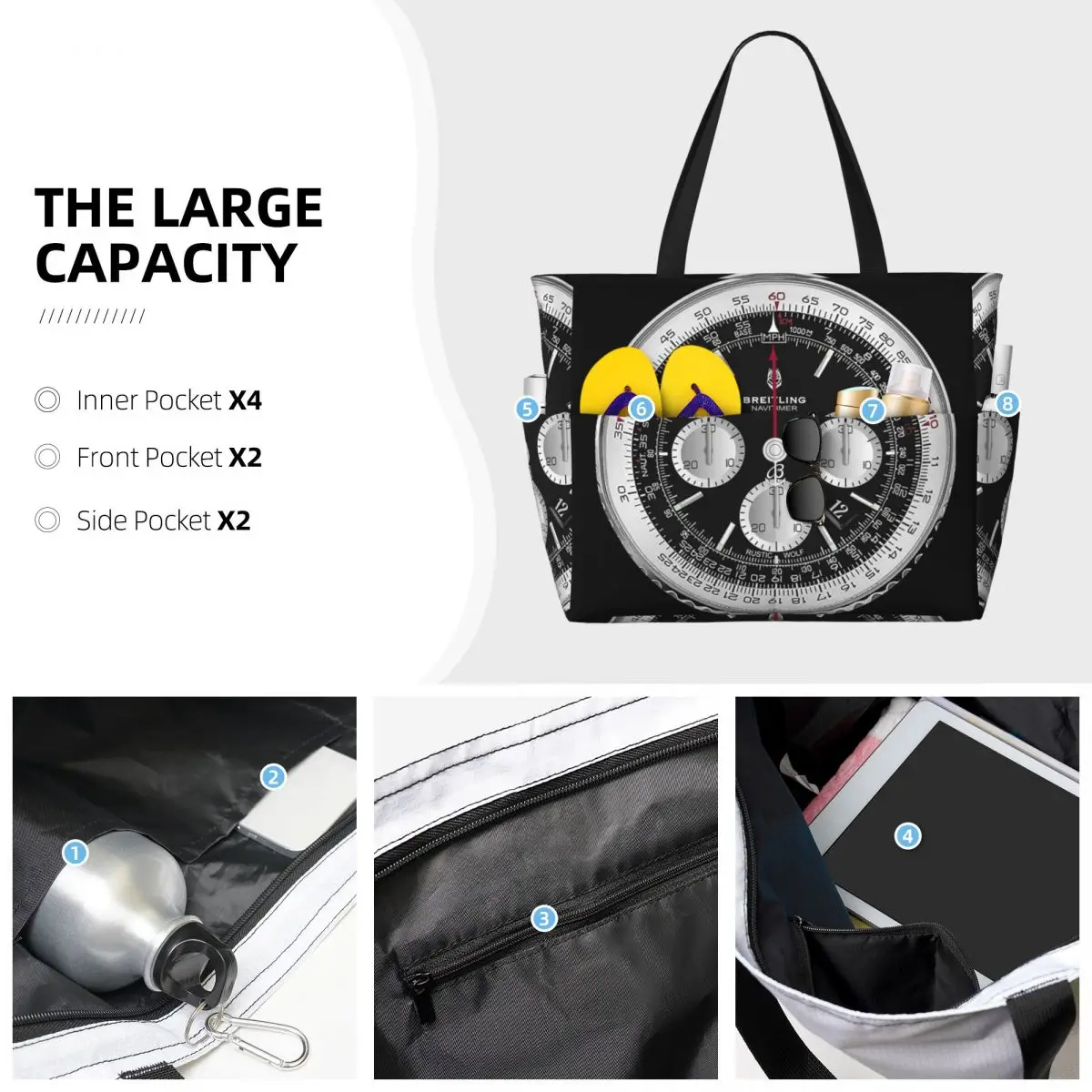 Black Luxury Watch Face Beach  - đánh giá và giá Luxury Yoga Bags